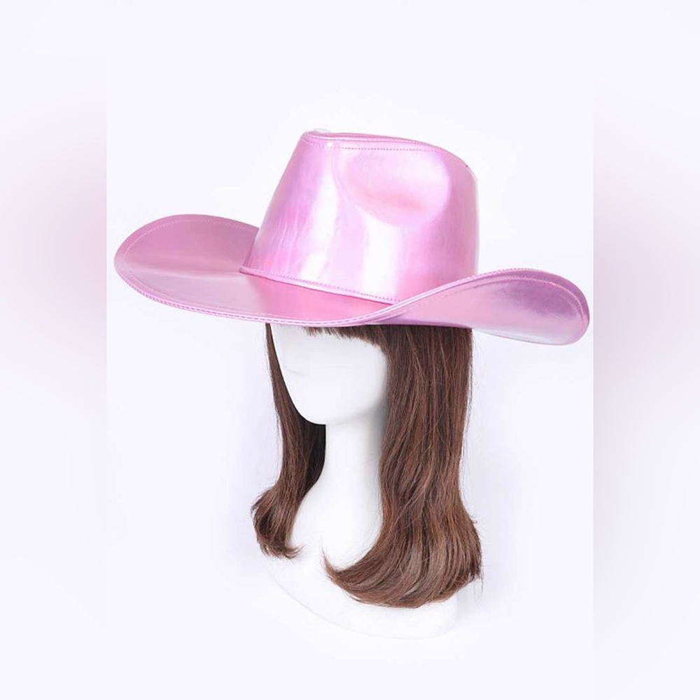 Metallic Vegan Leather Western Cowboy Hat